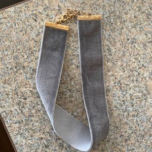 Grey Choker Necklace with Gold Hardware